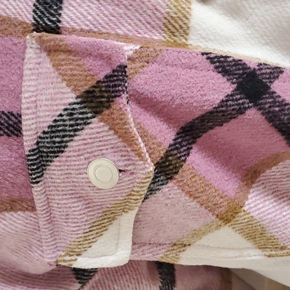 Warm Pink Plaid Jacket/Shacket/Top - Picture 2 of 5